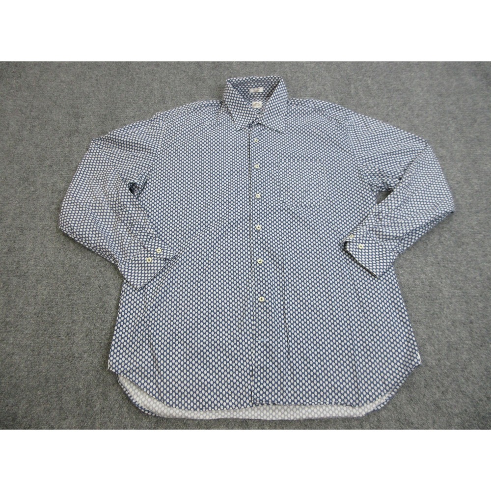 Peter Millar‎ Shirt Mens XL Blue Floral Cotton Long Sleeve Button Front Casual